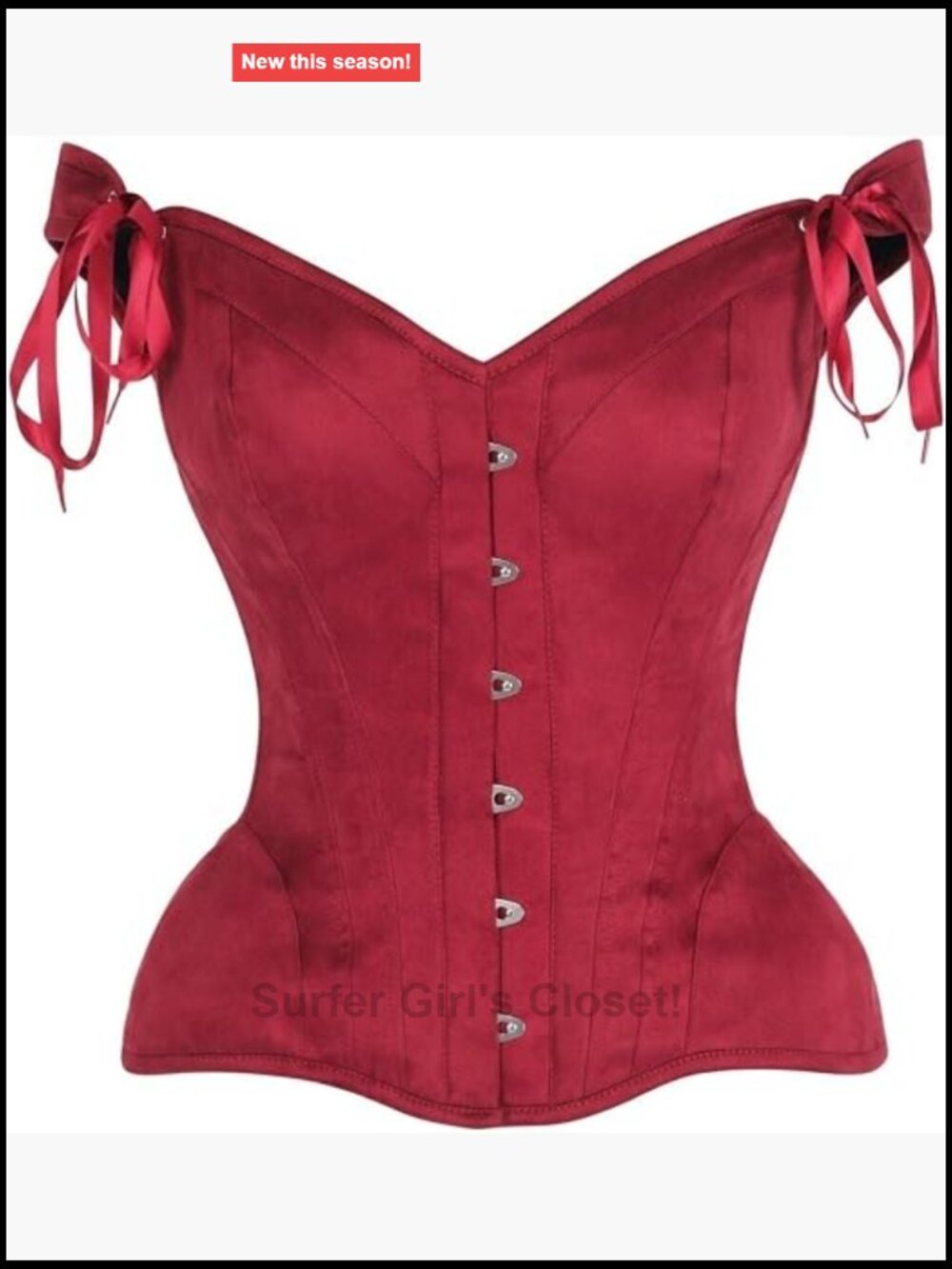 Suede Steel Boned Corset Top Overbust Lace Up Western Cosplay